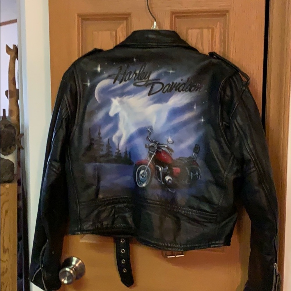 Vintage Black Leather Motorcycle Jacket custom